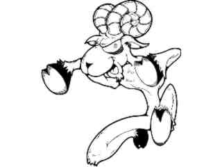  Goat Jumping Detailed Decal Proportional