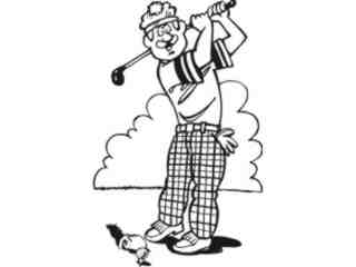  Golf Cartoon Decal Proportional