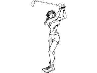  Golf Girl Swing_ M B 1 Decal Proportional