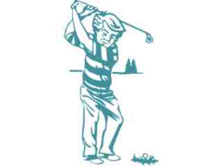  Golfer Bill Decal Proportional