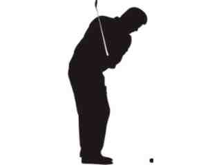  Golfer Silohouette 0 8 Decal Proportional