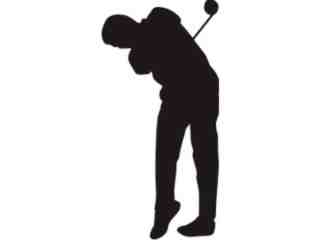  Golfer Silohouette 0 9 Decal Proportional