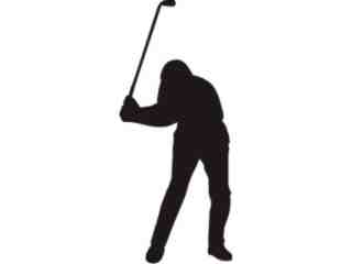  Golfer Silohouette 1 2 Decal Proportional