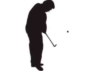  Golfer Silohouette 1 3 Decal Proportional