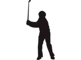  Golfer Silohouette 1 4 Decal Proportional