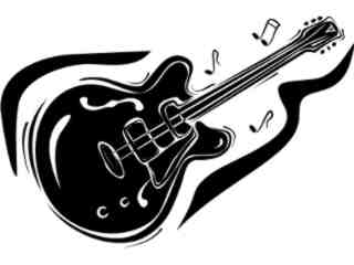  Guitars Music Notes Decal Proportional