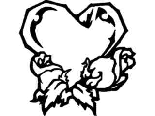  Heart Roses Decal Proportional