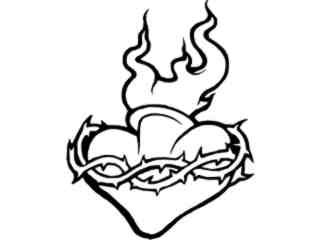 Heart Thorns Flame Decal Proportional