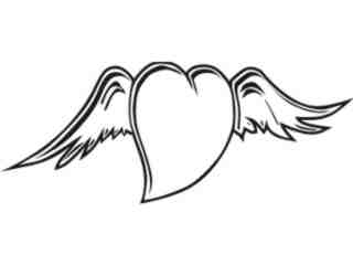  Heart Wings Decal Proportional