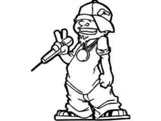  Hiphop Dude Singing_ G D G Decal Proportional