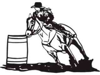  Horse Barrel Race 2_ C U 1 Decal Proportional