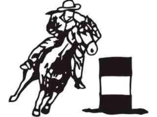  Horse Barrel Race_ C U 1 Decal Proportional