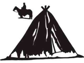  Horse Behind Tee Pee_ C U 1 Decal Proportional