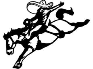  Horse Rider Sombrero Decal Proportional