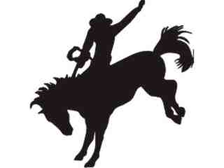  Horse Rodeo Silhouette_ C U 1 Decal Proportional