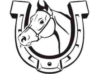  Horse Shoe Horse Decal Proportional