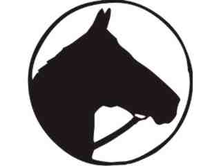  Horse Silhouette_ Circle Decal Proportional