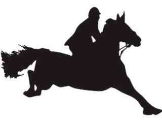  Horse Silhouette_ Race 1 Decal Proportional