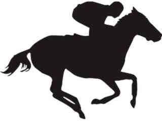  Horse Silhouette_ Race 2 Decal Proportional