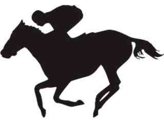  Horse Silhouette_ Race 3 Decal Proportional
