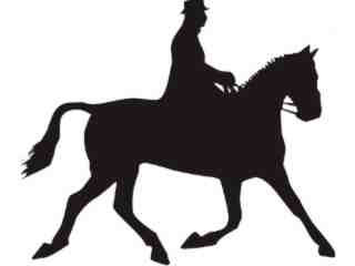  Horse Silhouette_ Rider Decal Proportional