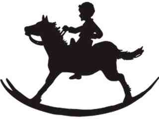  Horse Silhouette_ Rocking Decal Proportional