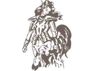  Horse Woman Decal Proportional
