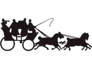  Horses Wagon Carriage Decal Proportional