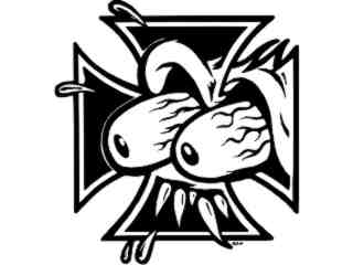  Iron Cross Eye Ball Decal Proportional