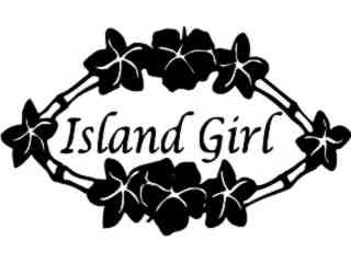  Island Girl Wreath Decal Proportional