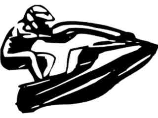  Jet Skier Silhouette Decal Proportional