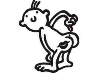  Kiss My Ass Cartoon Decal Proportional