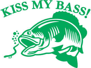  Kiss My Bass Fishing Decal Proportional
