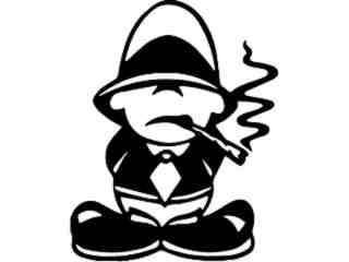  Lowrider Guy Smoker Decal Proportional