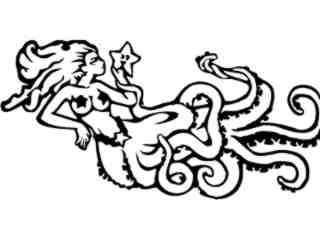  Mermaid Octopuss Decal Proportional