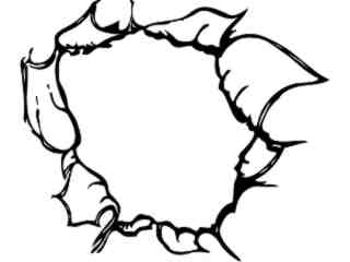  Metal Ripped Hole Decal Proportional