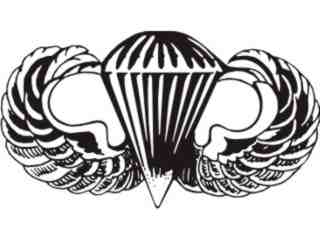  Military Airborn Parachute Decal Proportional
