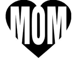  Mom Heart Decal Proportional
