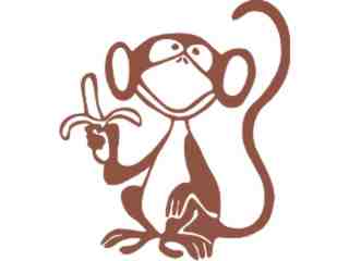  Monkey Banana Decal Proportional