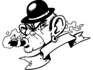  Monkey Smoker_ G D G Decal Proportional