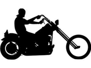  Motorcycle Rider Silhouette Decal Proportional