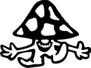  Mushroom Man Happy Decal Proportional