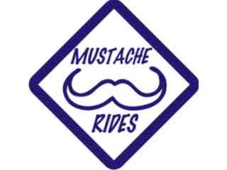  Mustache Rides Decal Proportional