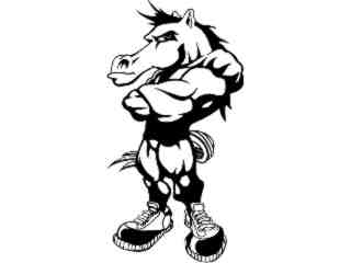  Mustang Horse Arms Crossed_ M B 1 Decal Proportional