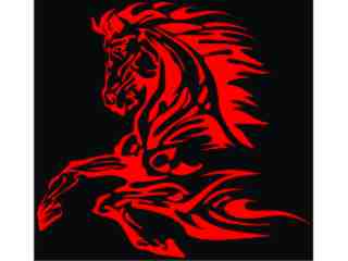  Mustang Horse Flame Half_ I N V Decal Proportional