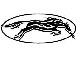  Mustang Horse Oval Decal Proportional