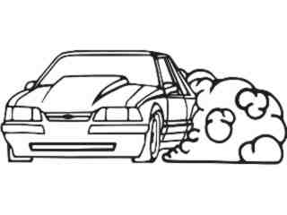  Mustang Peeling Out Decal Proportional