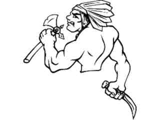  Native Indian Axe Knife_ M B 1 Decal Proportional