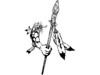  Native Indian Spear_ M B 1_ D T L Decal Proportional