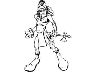  Native Indian Warrior_ M B 1 Decal Proportional